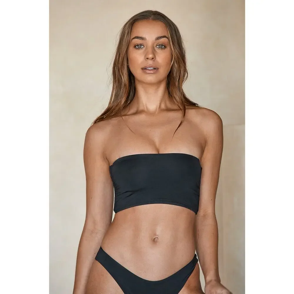Andie Swim Black The Bora Bora Bikini Top in Black XS NWT - Picture 2 of 7